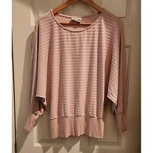Anthropologie Saturday Sunday Pink Ribbed Sweater Sweatshirt Dolman Sleeve XS